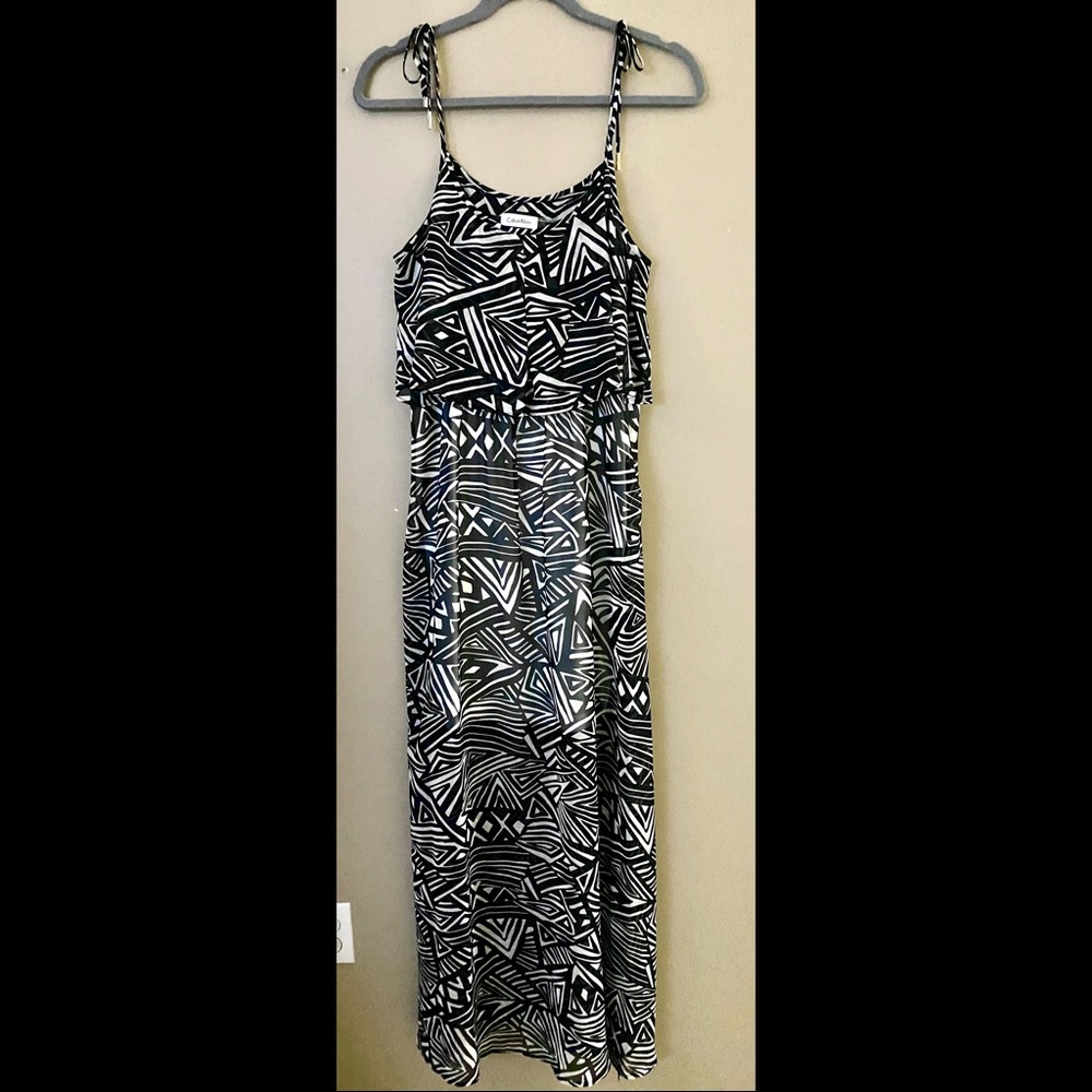 CALVIN KLEIN Chiffon Maxi Dress EUC!!